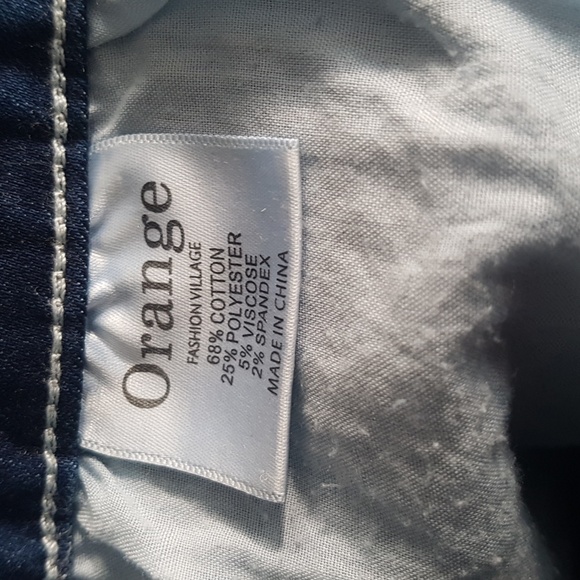 Orange Fashion Village Cropped Fringe Embroidered Jeans Light Wash Size L - Picture 4 of 16